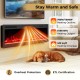 Wall-mounted Smart WiFi electric fireplace with 750W/1500W heating, 5100 BTU output, and customizable flame colors for.