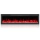 Wall-mounted 68-inch Smart WiFi electric fireplace with adjustable flame colors and 750W/1500W heating for cozy.