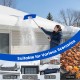 Snow roof rake with 24-inch blade, adjustable length, and wheels for efficient snow removal from house and car roofs.