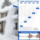 Snow roof rake with 24-inch wide blade, adjustable from 3.4 ft to 20 ft, featuring protective wheels for efficient snow.