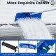 Snow roof rake with a 24" wide blade and wheels, designed for efficient snow removal from roofs and solar panels.