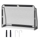 Soccer goal set featuring a 6 ft x 4 ft metal frame, knotless PE net, and anchoring system for backyard training.