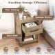 Nightstand with drawer and open shelf in natural finish, featuring X-shaped patterns for farmhouse style and convenient.