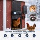 Solar powered automatic chicken coop door made of aluminum alloy, featuring a clear display and anti-pinch function for poultry safety.