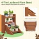 4-tier solid wood plant stand with a stable triangular frame, perfect for displaying potted plants on tabletops or.