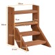 Solid wood plant stand with four tiers, waterproof finish, ideal for displaying flowerpots on tabletops or windowsills.