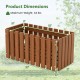 Solid wood raised garden bed with slat design, 25" x 12" x 10", waterproof finish for flower and vegetable planting.