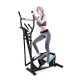 Magnetic elliptical machine cross trainer with a smooth belt drive, adjustable resistance, and sturdy painted iron.