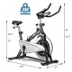 Fixed training bicycle with 30 lbs flywheel, adjustable seat and handlebars, LCD monitor, supports up to 330 lbs.
