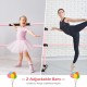 Portable pink ballet barre with two adjustable bars, anti-slip footpads, ideal for home or dance studio use.