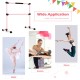 Portable pink ballet barre with adjustable height, anti-slip footpads, ideal for home and dance studio use.