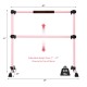 Adjustable pink Pilates ballet barre with double dance bars, stable iron construction, suitable for home and studio use.