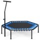 Mini fitness trampoline with adjustable bar, durable PP mat, and 42 bungee cords for stable, silent workouts indoors or.