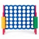 Jumbo 4-to-Score giant game set in blue with 42 colorful rings, ideal for outdoor parties and improving motor skills.