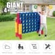 Giant 4-in-a-row game set with 42 jumbo rings, designed for outdoor fun and easy assembly for kids and adults.