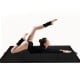 Folding 4' x 10' black gymnastics mat with high-density foam, ideal for yoga, tumbling, and versatile exercises.