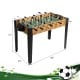Competition-sized 48-inch wooden foosball table in brown, featuring ergonomic handles and leg levelers for stability.