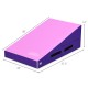 Incline gymnastics mat wedge ramp in pink and purple, made of high-density EPE foam, ideal for tumbling and yoga.