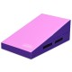 Incline gymnastics mat wedge in pink and purple, made with high-density EPE foam, ideal for tumbling and yoga.