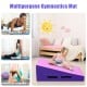 Incline gymnastics mat wedge in pink and purple, made with high-density EPE foam, ideal for yoga and tumbling exercises.