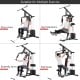 Multifunction Cross Trainer Workout Machine showcasing press arms, leg extensions, butterfly arms, and pull down.