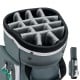 Top view of the 14-way dividers golf cart bag in gray, featuring ample club space and 7 zippered pockets for.