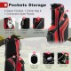 Golf stand cart bag in red with 6-way divider, 7 pockets, and adjustable straps for easy carrying on the course.
