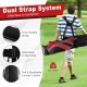 Golf stand cart bag in red with dual strap system, 6 way dividers, and 7 pockets for easy organization on the course.