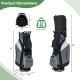 14-way golf cart stand bag in gray with waterproof rain hood, featuring 7 pockets and dual strap design for easy.
