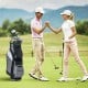 14-way golf cart stand bag with waterproof rain hood, featuring ample storage and a durable, water-resistant design.