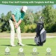 14-way golf cart stand bag in black and gray with multiple pockets, designed for stability and easy transport on the.