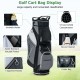 14-way golf cart stand bag with waterproof rain hood, 7 zippered pockets, and umbrella holder for organized club.