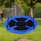 Blue 40-inch flying saucer tree swing with sturdy construction and adjustable ropes, ideal for outdoor fun and.