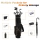 Close-up of the 9-inch golf stand bag's durable material, showcasing the multiple pockets for organized accessory.