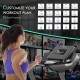 Close-up of the 4.75 HP treadmill's LED display showing workout data, featuring adjustable speed and auto incline.