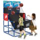 Kids arcade basketball game set featuring two hoops, four basketballs, and a sturdy PVC frame for indoor and outdoor.