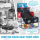 Kids arcade basketball game set featuring a sturdy design, blocking net, and includes 4 basketballs for indoor or.