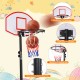 Adjustable basketball hoop system with shatterproof PE backboard and durable nylon net, ideal for indoor and outdoor.
