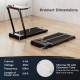 3-in-1 folding treadmill with large desk and LCD display, showcasing dimensions and features for versatile workouts.