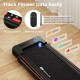3-in-1 folding treadmill with large desk and LCD display, showcasing speed, time, and distance tracking features.