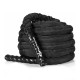 Heavy-duty 1.5-inch diameter exercise rope with protective sleeve and anchor strap kit for effective muscle training.