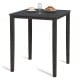 Square dining table with solid rubber wood frame in gray, perfect for meals and gatherings in any room.