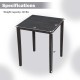 Square dining table with solid rubber wood frame, measuring 30"x30", perfect for meals and gatherings.