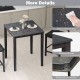 Square dining table with solid rubber wood frame, gray finish, easy-to-clean surface, ideal for meals and gatherings.