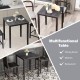 Square dining table with solid rubber wood frame in gray, perfect for dining rooms, kitchens, or restaurants.