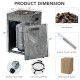 Square outdoor propane fire pit with lava rocks, waterproof cover, and control knob for easy flame adjustment.