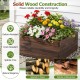 Square raised garden bed made of solid fir wood, 2' x 2', ideal for growing flowers and vegetables with high walls for.