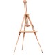 Foldable wood tripod sketching easel with adjustable height, perfect for outdoor painting and versatile canvas support.