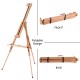 Foldable wood tripod sketching easel with adjustable height, ideal for outdoor painting and versatile canvas support.