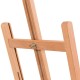 Close-up of the adjustable wood tabletop easel showcasing the H-frame design and height adjustment feature for artists.